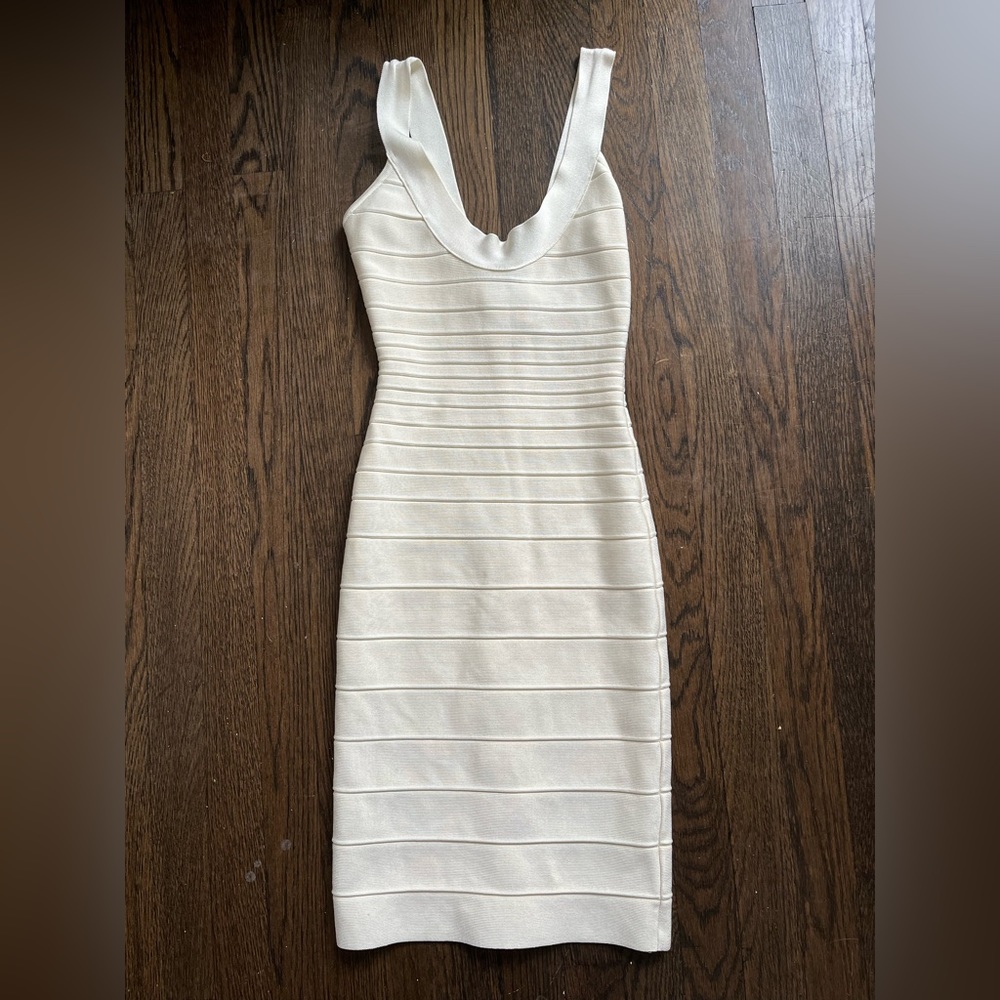 Herve leger Cream bandage dress